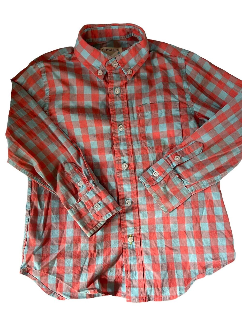 Crewcuts Blue red Plaid Shirt size 3